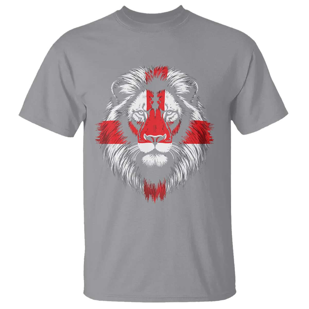 Majestic England Lion Face Graphic T Shirt Patriotic St. Georges Cross British Pride Heritage