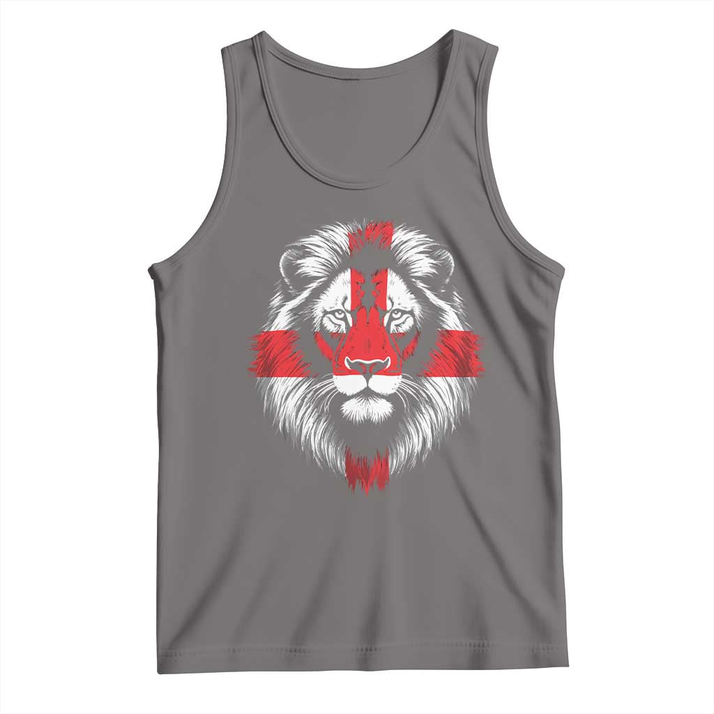 Majestic England Lion Face Graphic Tank Top Patriotic St. Georges Cross British Pride Heritage