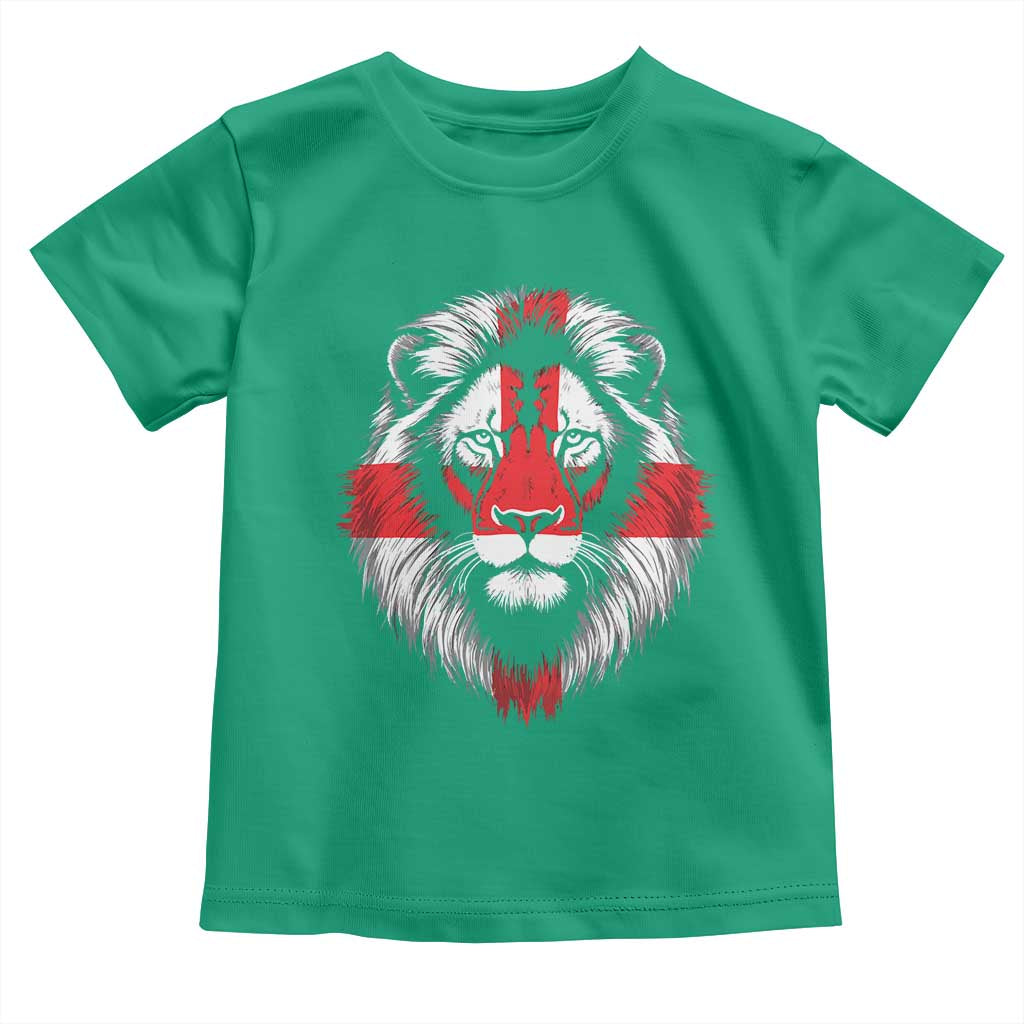 Majestic England Lion Face Graphic Toddler T Shirt Patriotic St. Georges Cross British Pride Heritage