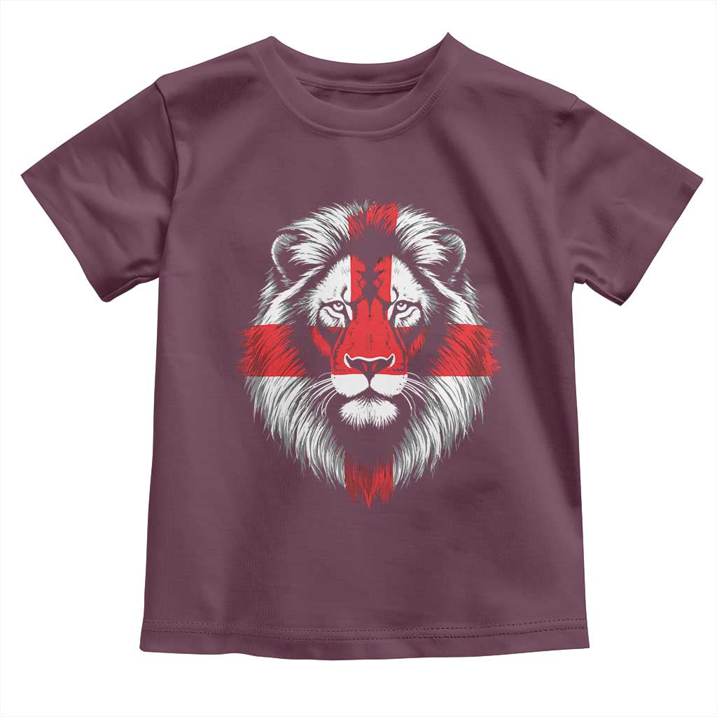 Majestic England Lion Face Graphic Toddler T Shirt Patriotic St. Georges Cross British Pride Heritage