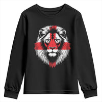 Majestic England Lion Face Graphic Youth Sweatshirt Patriotic St. Georges Cross British Pride Heritage