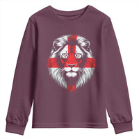 Majestic England Lion Face Graphic Youth Sweatshirt Patriotic St. Georges Cross British Pride Heritage