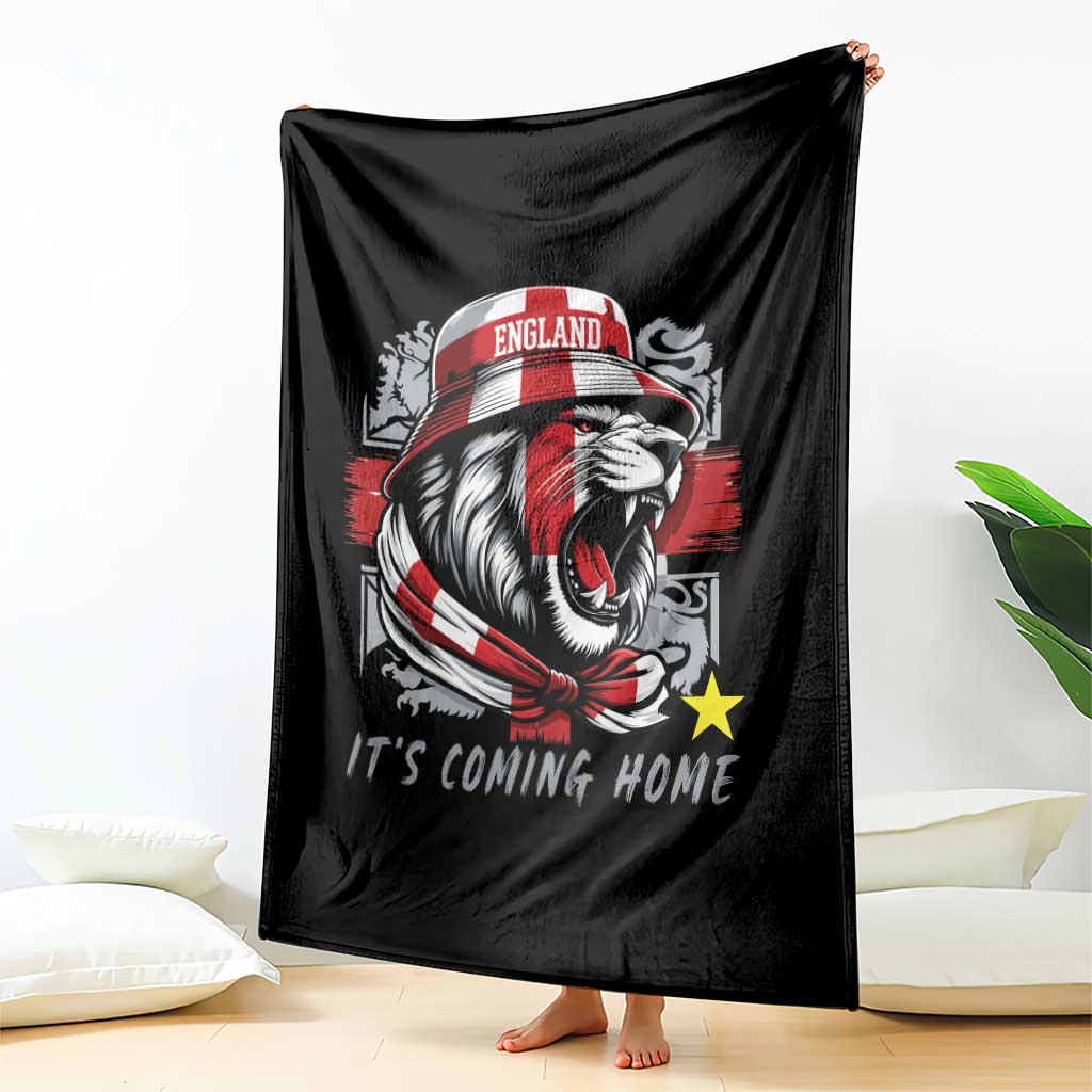 Roaring Lions England Football Pride Throw Blanket Retro Patriotic Soccer British Football Fans