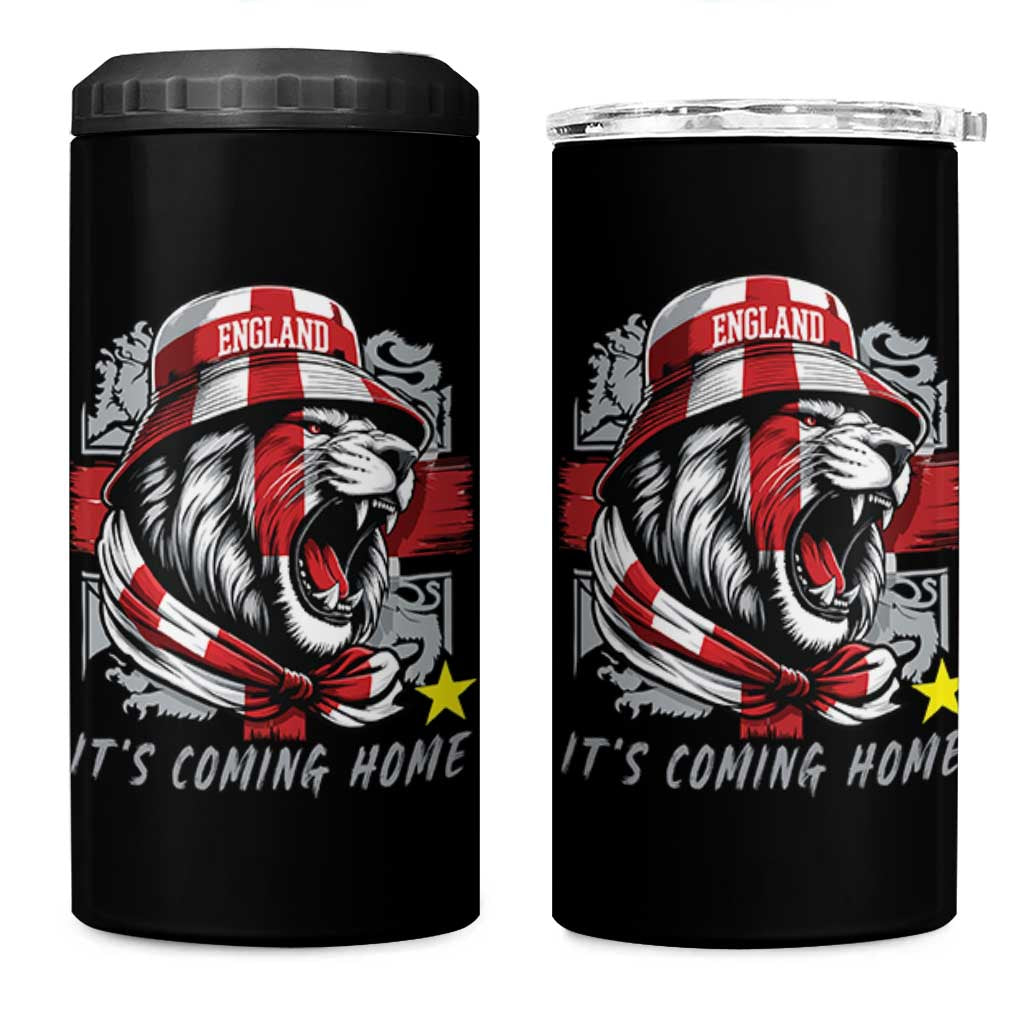 Roaring Lions England Football Pride 4 in 1 Can Cooler Tumbler Retro Patriotic Soccer British Football Fans