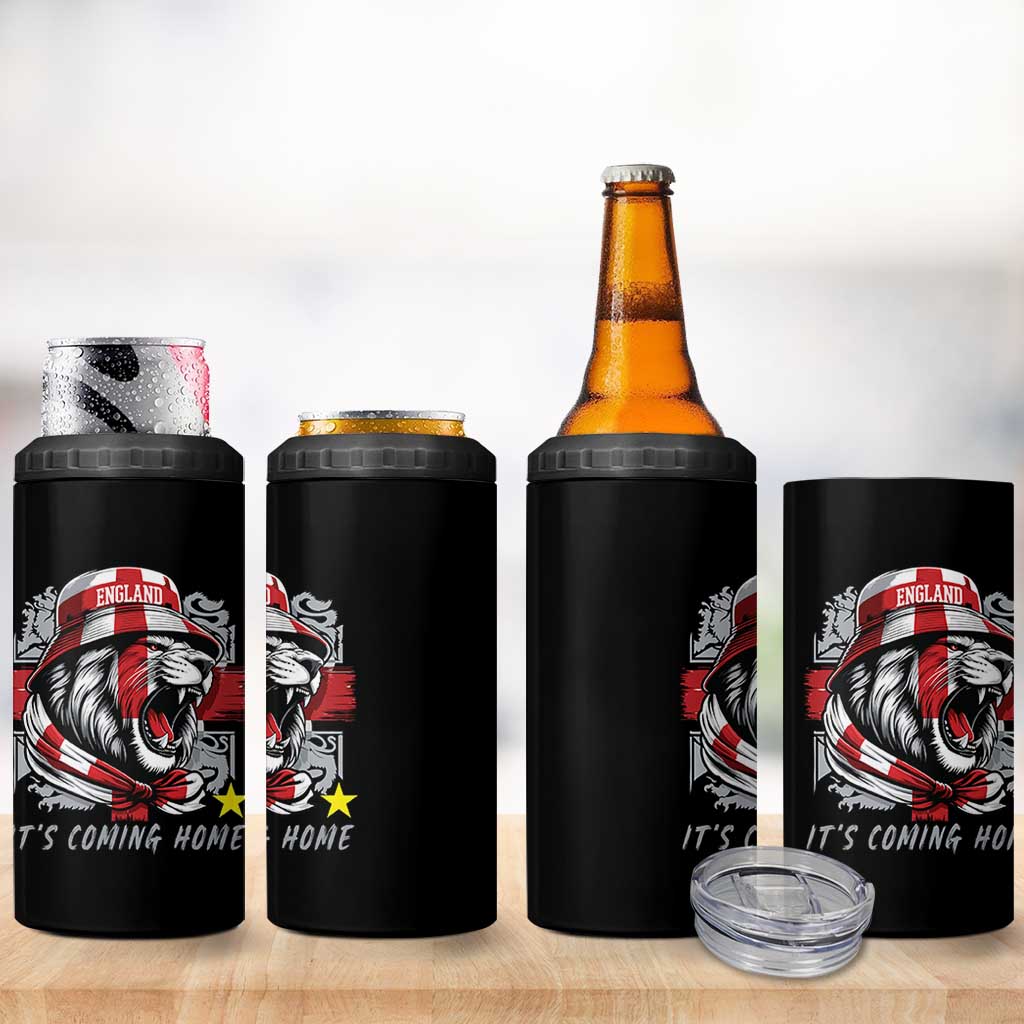 Roaring Lions England Football Pride 4 in 1 Can Cooler Tumbler Retro Patriotic Soccer British Football Fans