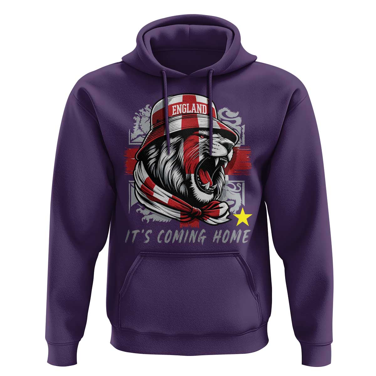 Roaring Lions England Football Pride Hoodie Retro Patriotic Soccer British Football Fans