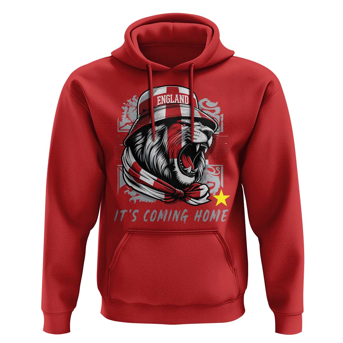 Roaring Lions England Football Pride Hoodie Retro Patriotic Soccer British Football Fans