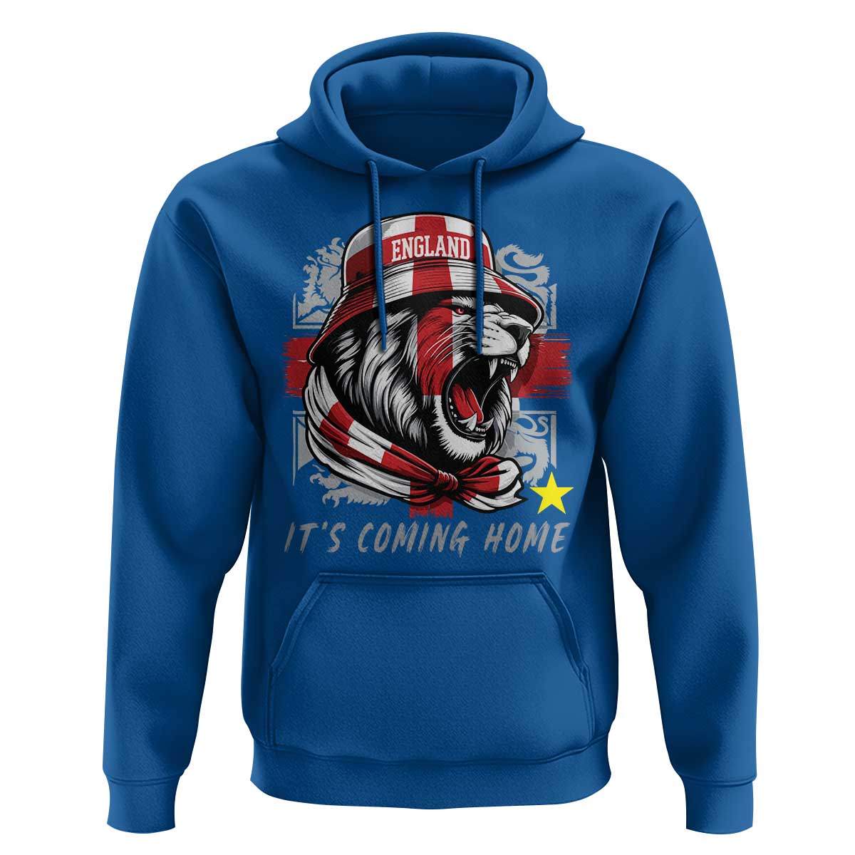 Roaring Lions England Football Pride Hoodie Retro Patriotic Soccer British Football Fans