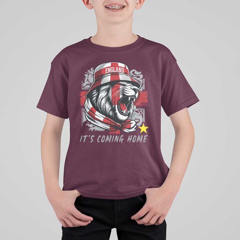 Roaring Lions England Football Pride T Shirt For Kid Retro Patriotic Soccer British Football Fans