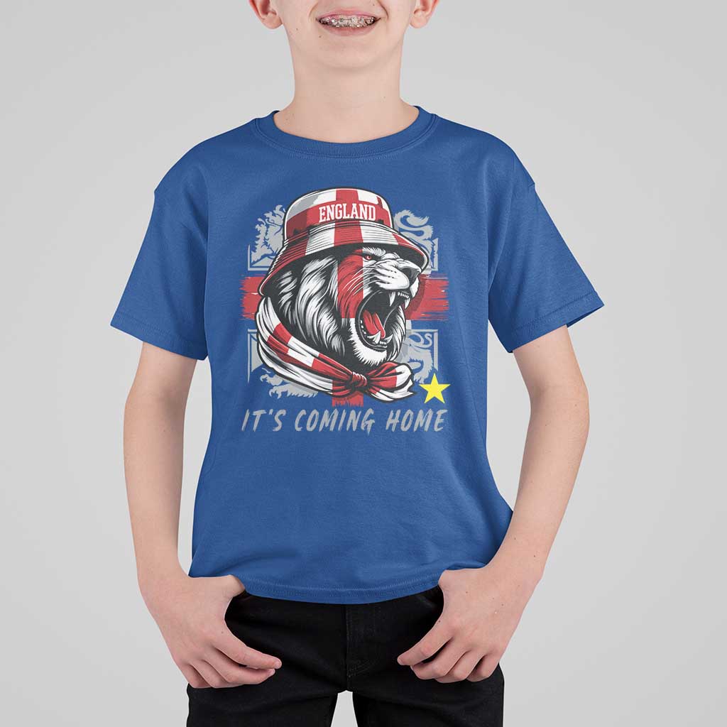 Roaring Lions England Football Pride T Shirt For Kid Retro Patriotic Soccer British Football Fans