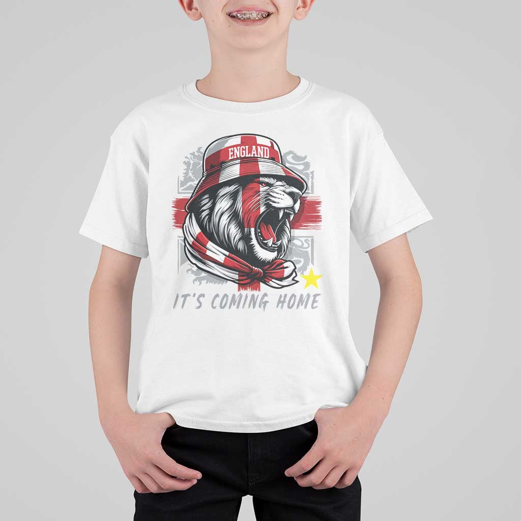 Roaring Lions England Football Pride T Shirt For Kid Retro Patriotic Soccer British Football Fans