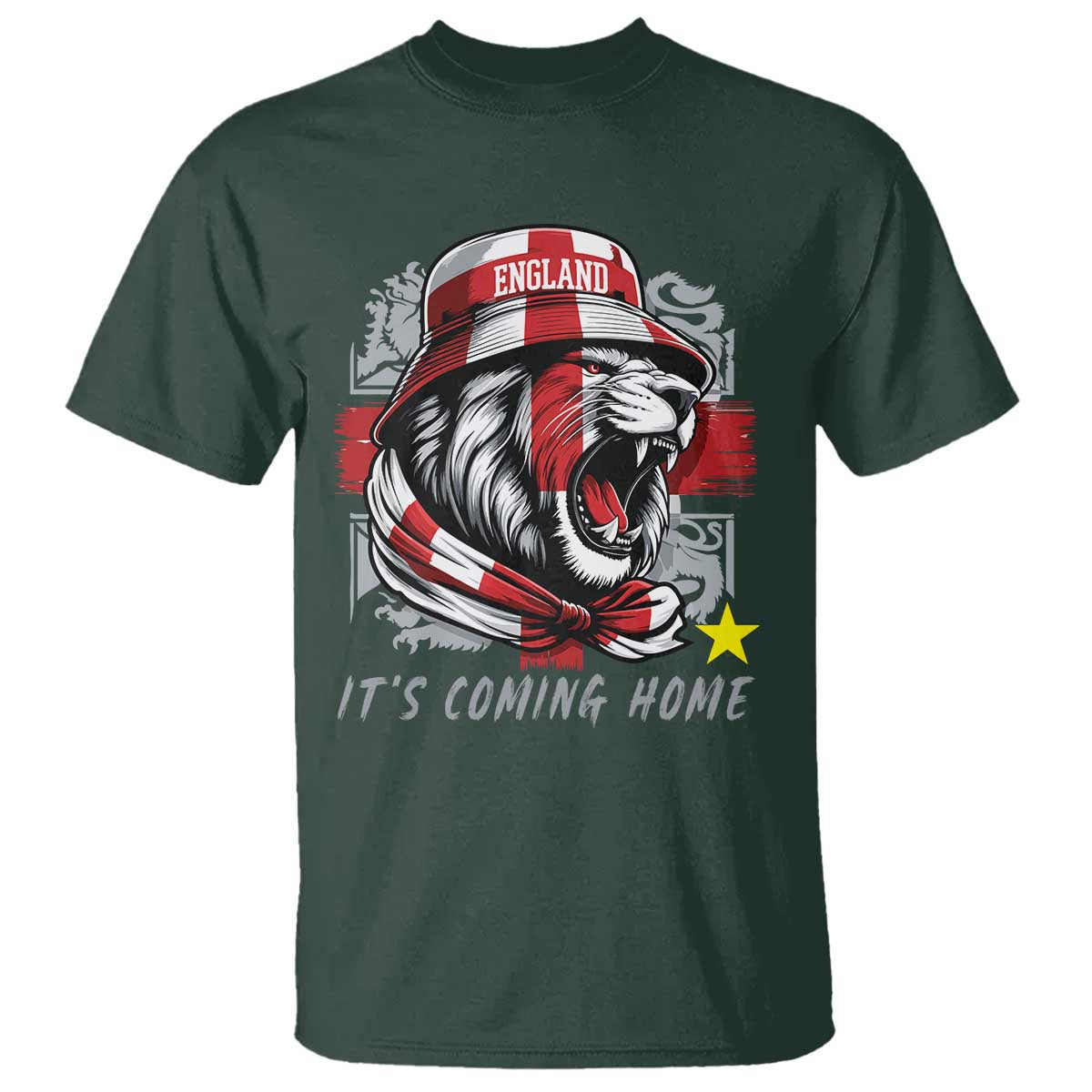 Roaring Lions England Football Pride T Shirt Retro Patriotic Soccer British Football Fans