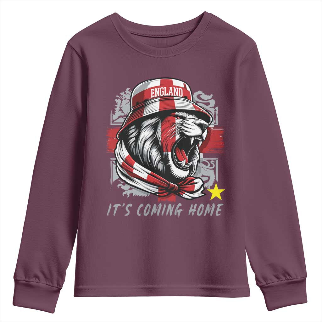 Roaring Lions England Football Pride Youth Sweatshirt Retro Patriotic Soccer British Football Fans