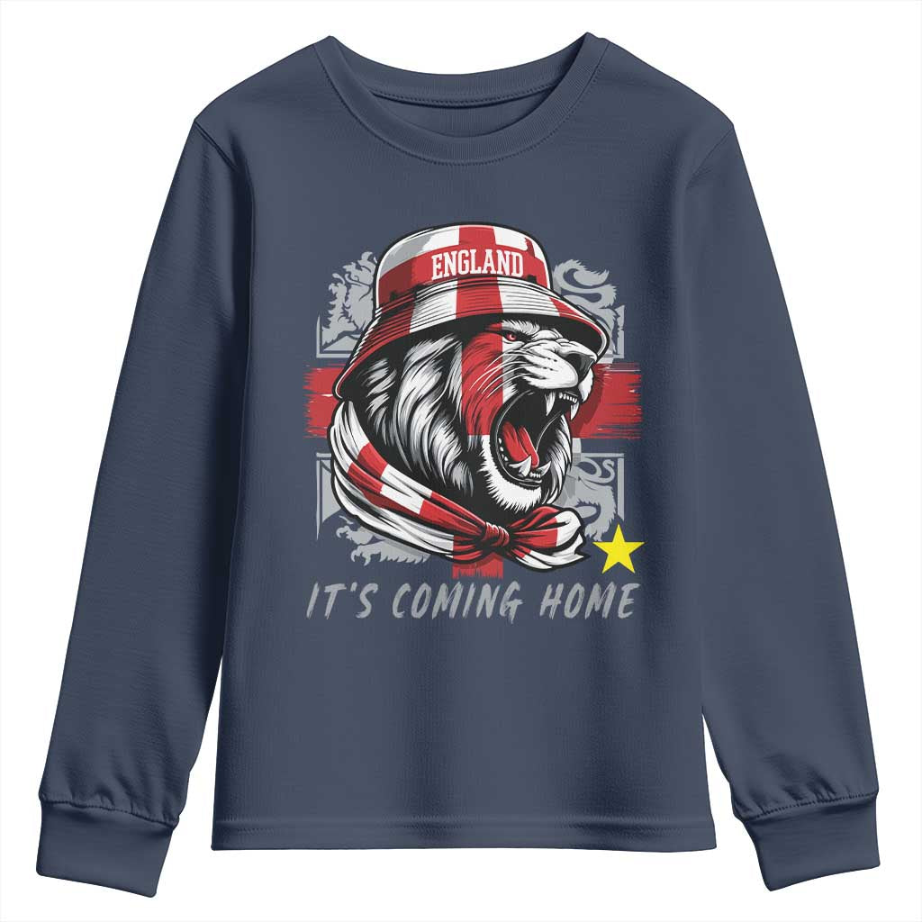 Roaring Lions England Football Pride Youth Sweatshirt Retro Patriotic Soccer British Football Fans