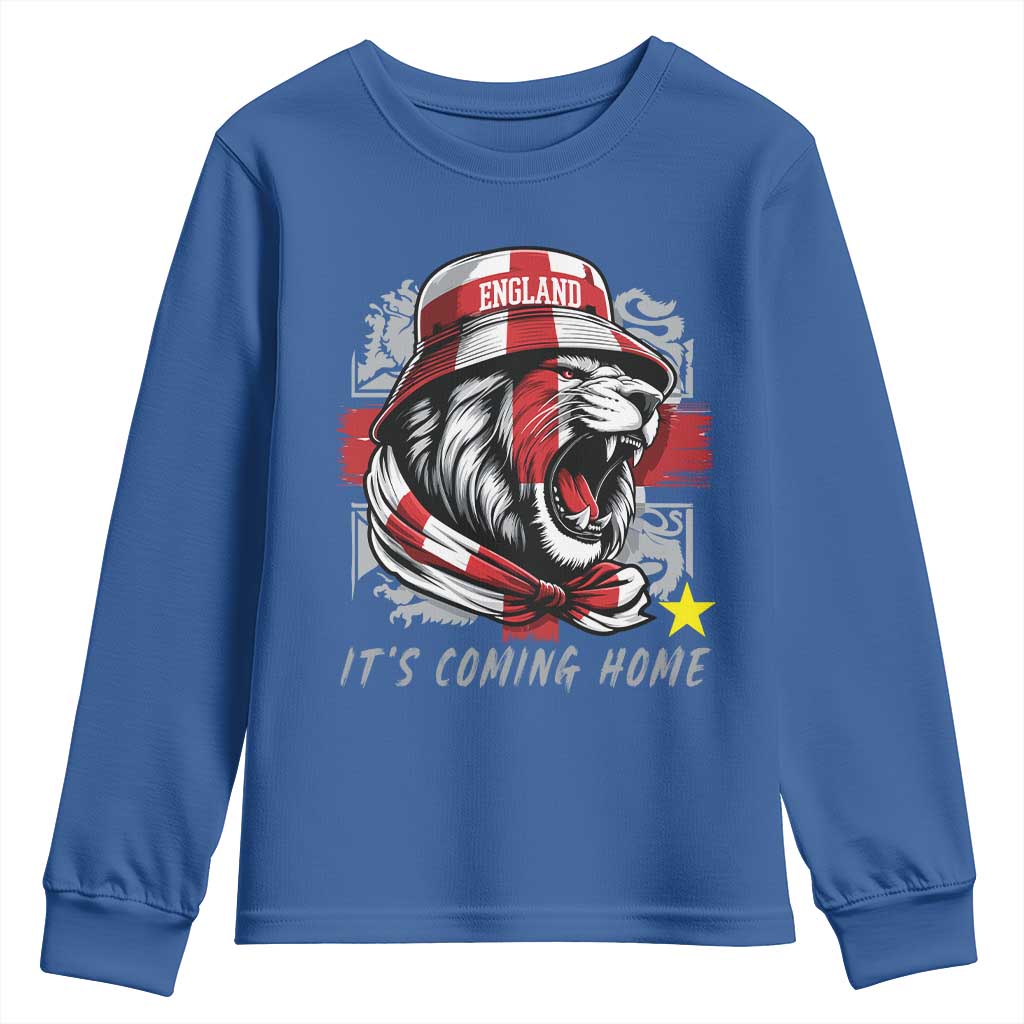 Roaring Lions England Football Pride Youth Sweatshirt Retro Patriotic Soccer British Football Fans