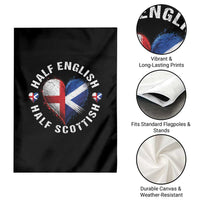 Half English Half Scottish Heritage Garden Flag Heart St Georges Cross and Saltire Pride