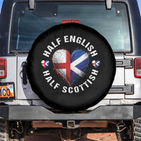 Half English Half Scottish Heritage Spare Tire Cover Heart St Georges Cross and Saltire Pride
