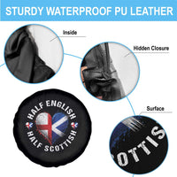 Half English Half Scottish Heritage Spare Tire Cover Heart St Georges Cross and Saltire Pride