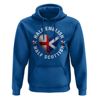 Half English Half Scottish Heritage Hoodie Heart St Georges Cross and Saltire Pride