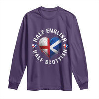 Half English Half Scottish Heritage Long Sleeve Shirt Heart St Georges Cross and Saltire Pride
