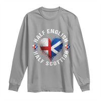 Half English Half Scottish Heritage Long Sleeve Shirt Heart St Georges Cross and Saltire Pride