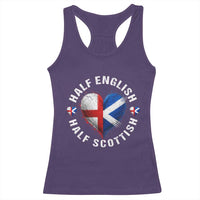 Half English Half Scottish Heritage Racerback Tank Top Heart St Georges Cross and Saltire Pride