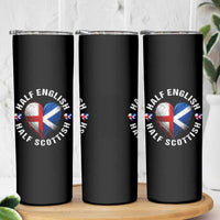 Half English Half Scottish Heritage Skinny Tumbler Heart St Georges Cross and Saltire Pride