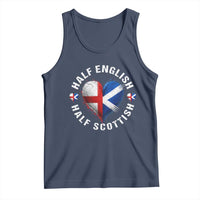 Half English Half Scottish Heritage Tank Top Heart St Georges Cross and Saltire Pride