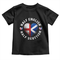 Half English Half Scottish Heritage Toddler T Shirt Heart St Georges Cross and Saltire Pride
