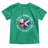 Half English Half Scottish Heritage Toddler T Shirt Heart St Georges Cross and Saltire Pride