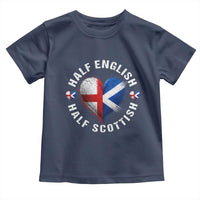 Half English Half Scottish Heritage Toddler T Shirt Heart St Georges Cross and Saltire Pride
