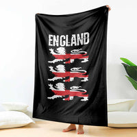 Vintage Three Lions England Pride Throw Blanket Patriotic Soccer British Football Fans