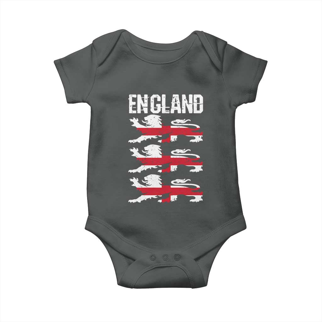 Vintage Three Lions England Pride Baby Onesie Patriotic Soccer British Football Fans