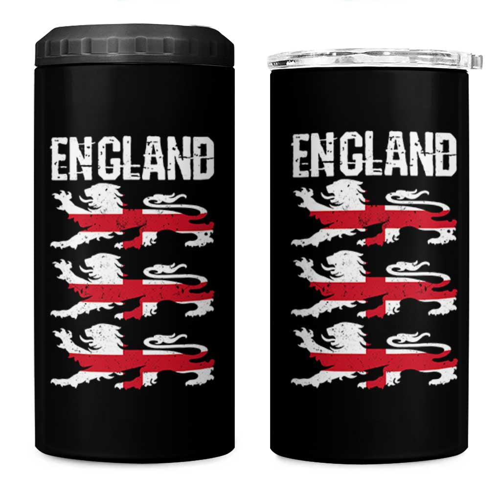 Vintage Three Lions England Pride 4 in 1 Can Cooler Tumbler Patriotic Soccer British Football Fans