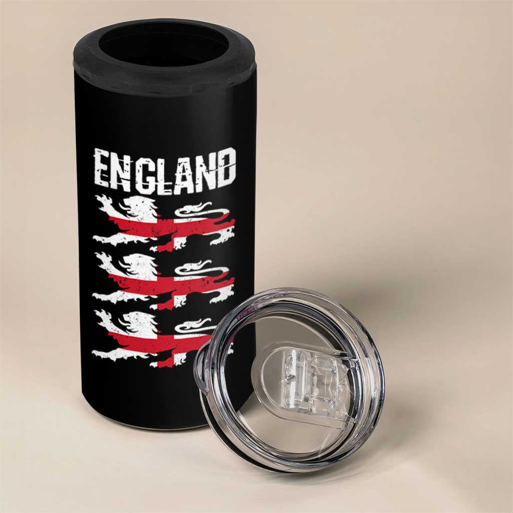 Vintage Three Lions England Pride 4 in 1 Can Cooler Tumbler Patriotic Soccer British Football Fans