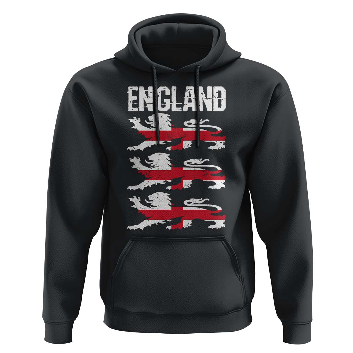 Vintage Three Lions England Pride Hoodie Patriotic Soccer British Football Fans