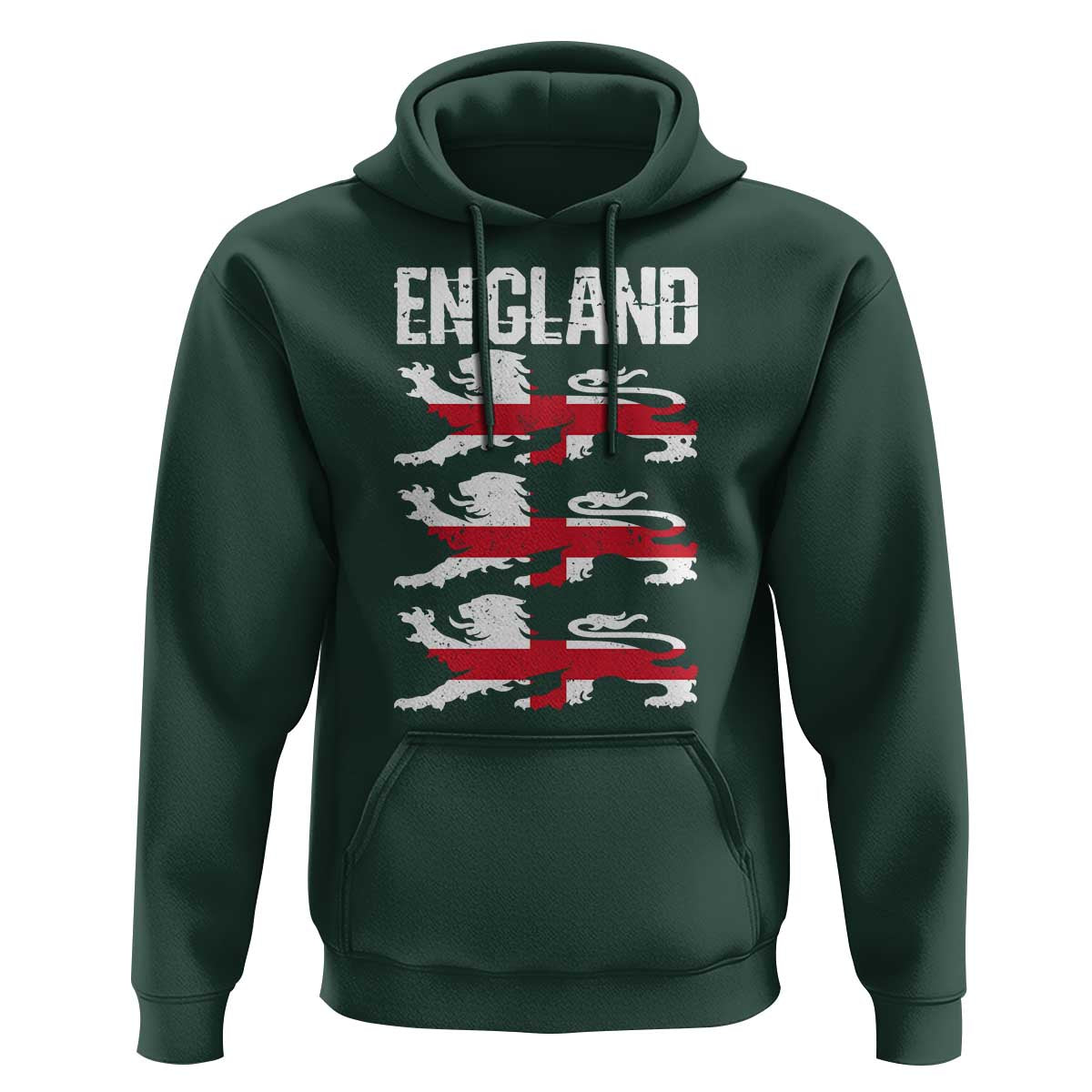 Vintage Three Lions England Pride Hoodie Patriotic Soccer British Football Fans
