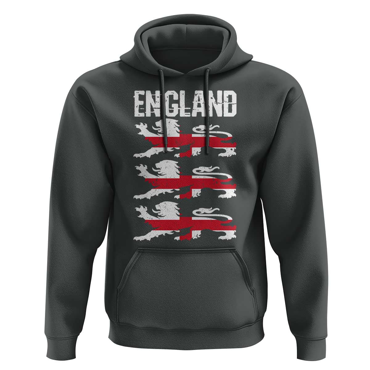 Vintage Three Lions England Pride Hoodie Patriotic Soccer British Football Fans