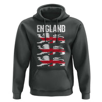 Vintage Three Lions England Pride Hoodie Patriotic Soccer British Football Fans