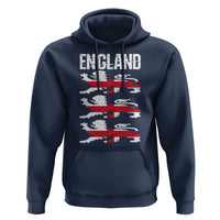 Vintage Three Lions England Pride Hoodie Patriotic Soccer British Football Fans