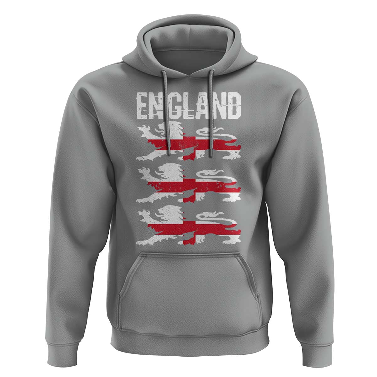 Vintage Three Lions England Pride Hoodie Patriotic Soccer British Football Fans