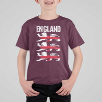 Vintage Three Lions England Pride T Shirt For Kid Patriotic Soccer British Football Fans