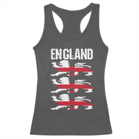 Vintage Three Lions England Pride Racerback Tank Top Patriotic Soccer British Football Fans
