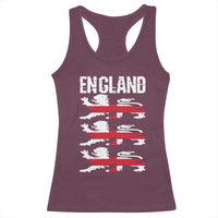 Vintage Three Lions England Pride Racerback Tank Top Patriotic Soccer British Football Fans