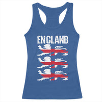 Vintage Three Lions England Pride Racerback Tank Top Patriotic Soccer British Football Fans