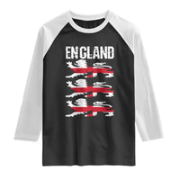 Vintage Three Lions England Pride Raglan Shirt Patriotic Soccer British Football Fans