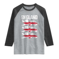 Vintage Three Lions England Pride Raglan Shirt Patriotic Soccer British Football Fans