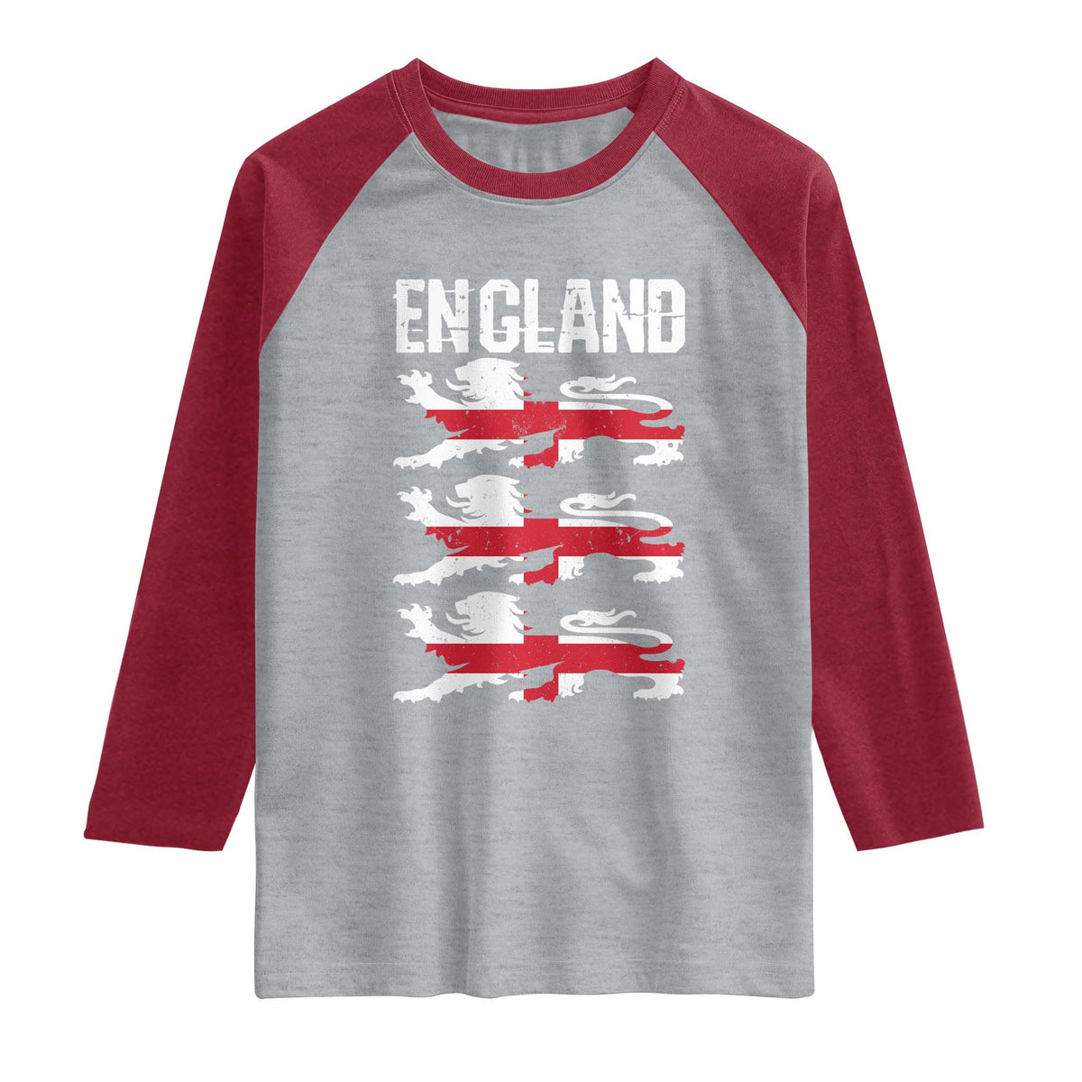 Vintage Three Lions England Pride Raglan Shirt Patriotic Soccer British Football Fans