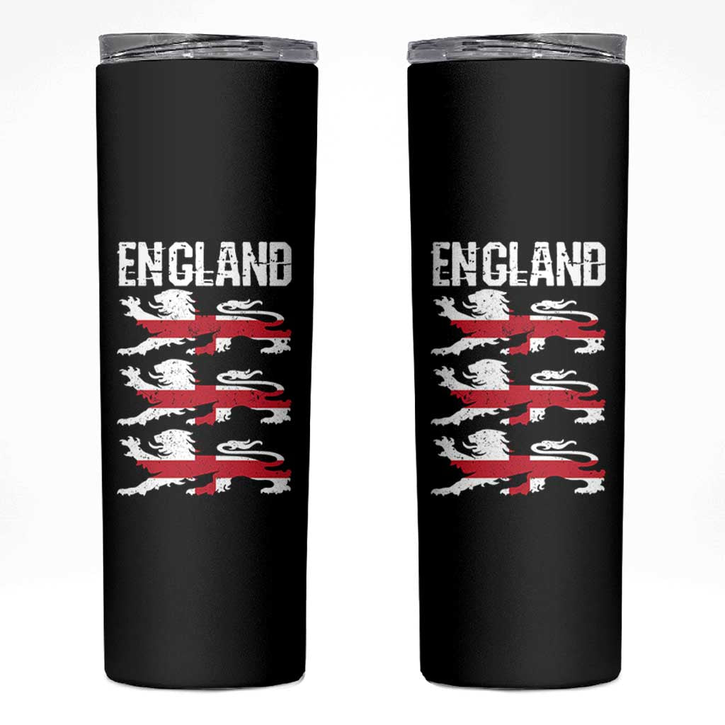 Vintage Three Lions England Pride Skinny Tumbler Patriotic Soccer British Football Fans