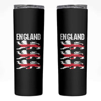 Vintage Three Lions England Pride Skinny Tumbler Patriotic Soccer British Football Fans